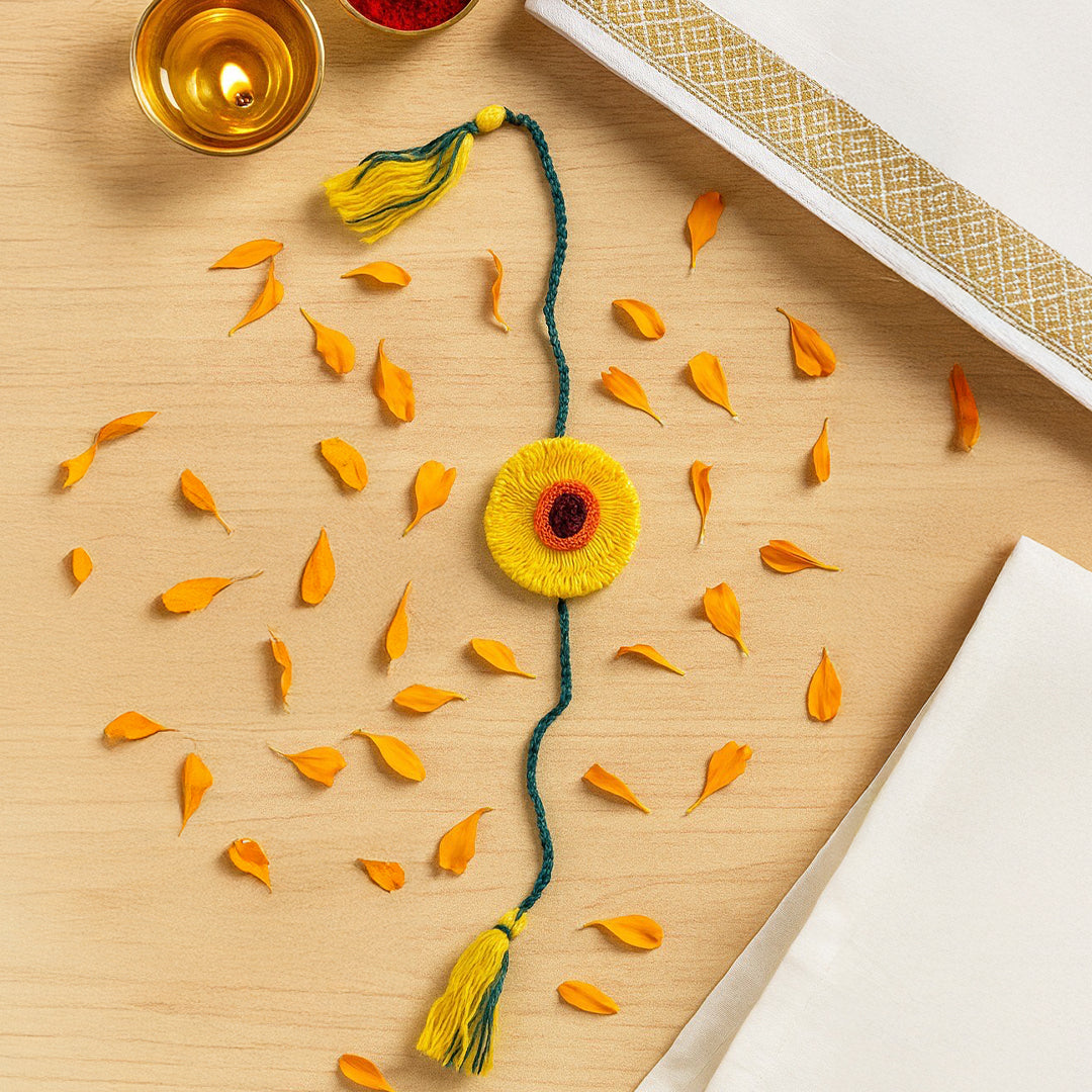 Raksha & Roots - Plantable Seed Rakhi - Lemon Yellow - Amaranthus