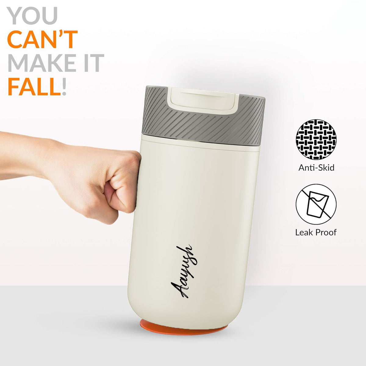 Never-Spill Suction Tumbler- Off White