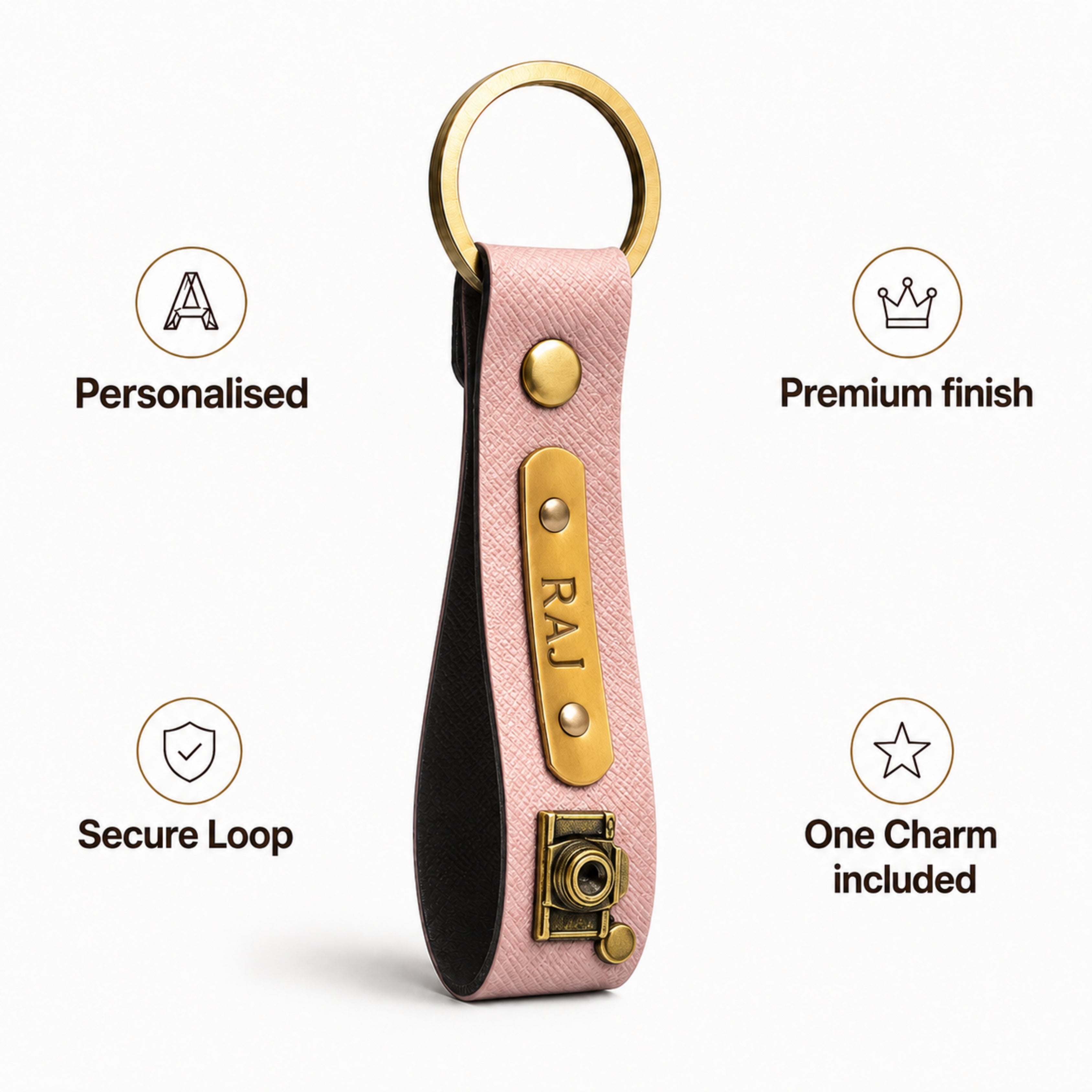 Personalized Keychain - Salmon Pink