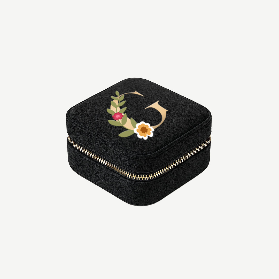 Velvet Travel Jewellery Box | Compact & Stylish Organizer - Black