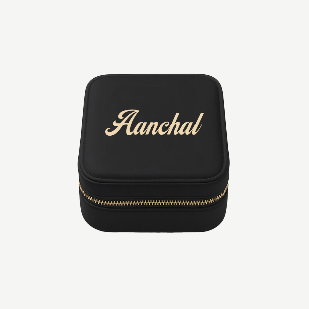 Velvet Travel Jewellery Box | Compact & Stylish Organizer - Black