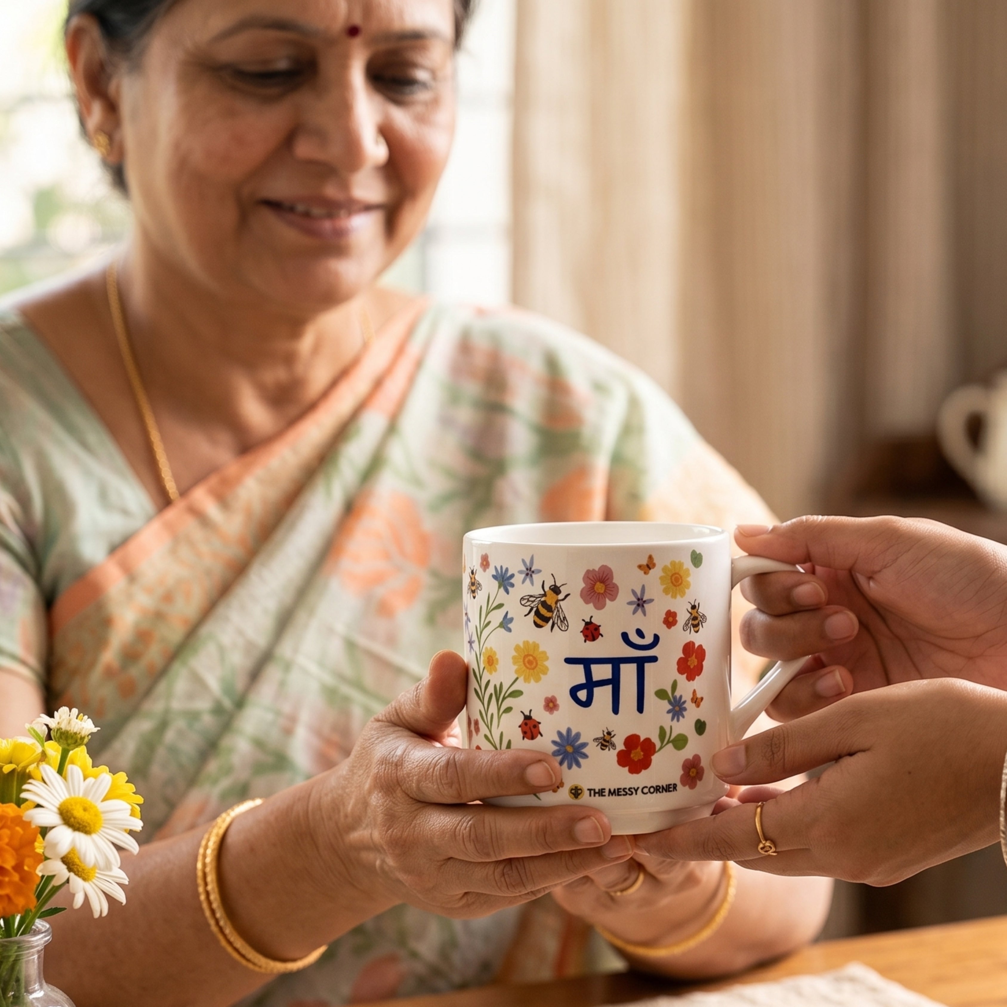 Maa Floral Ceramic Mug – Gift for Mom