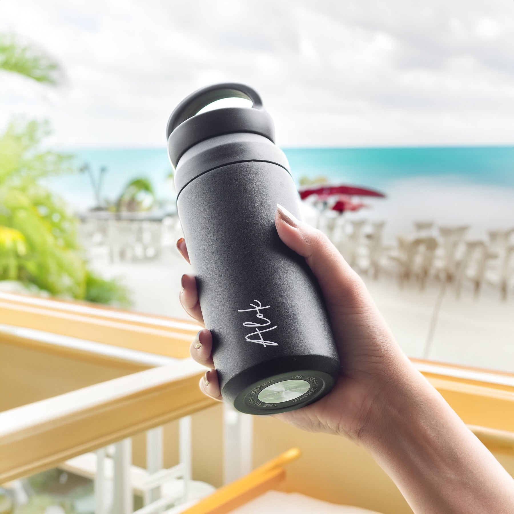 Personalised Insulated Travel Tumbler- Black