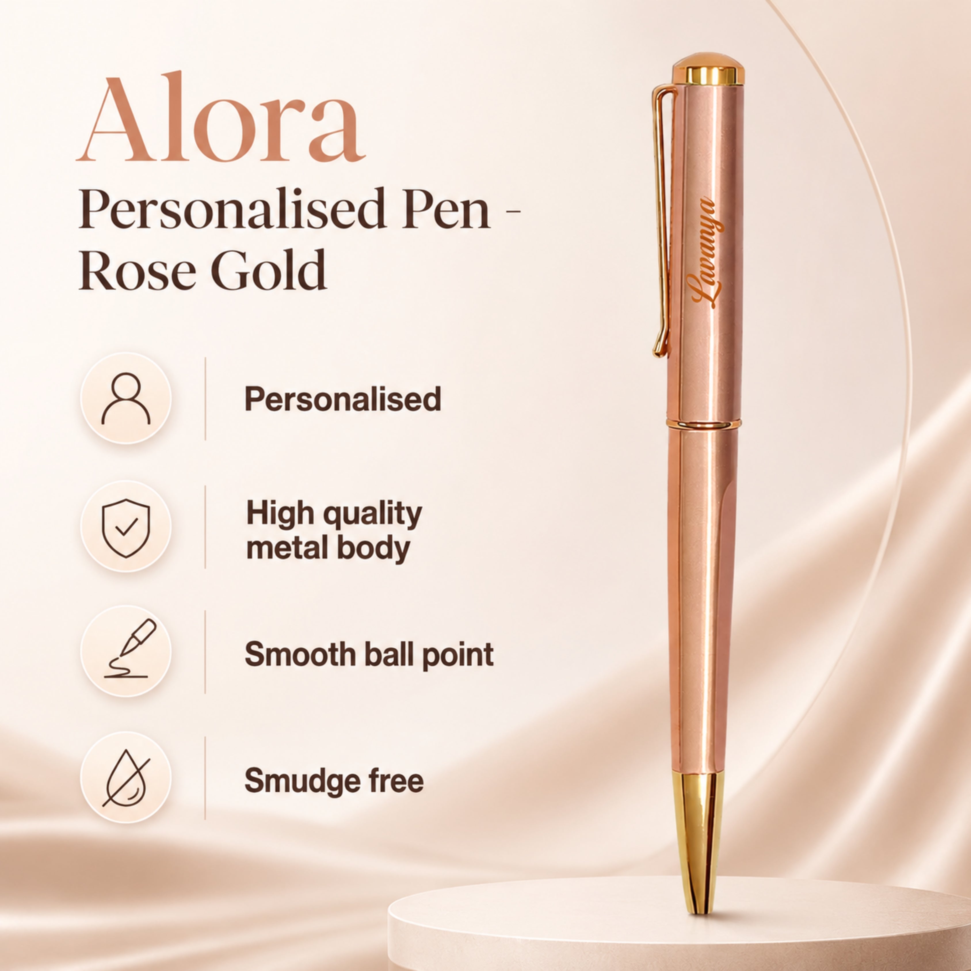 Alora Personalised Pen - Rose Gold