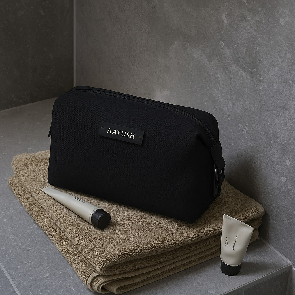 Personalised Canvas Pouch - Black