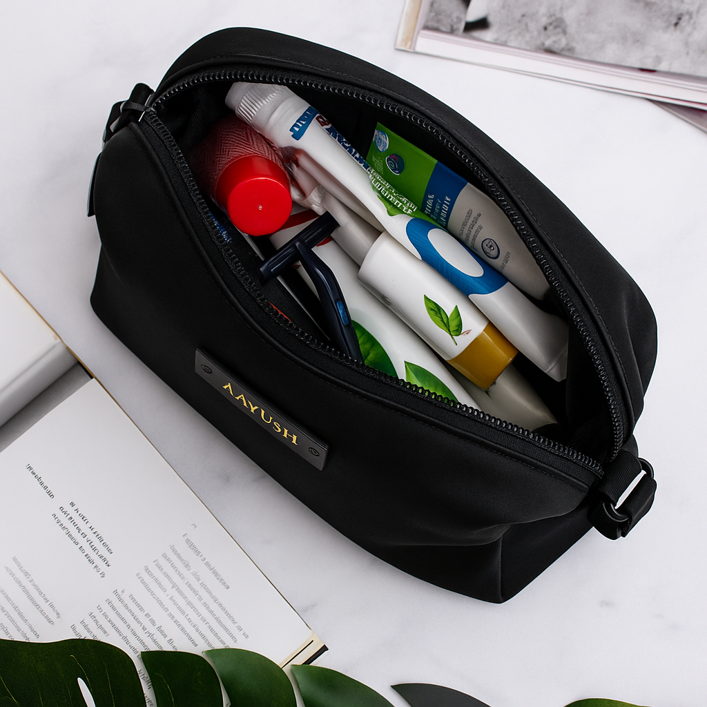 Personalised Canvas Pouch - Black