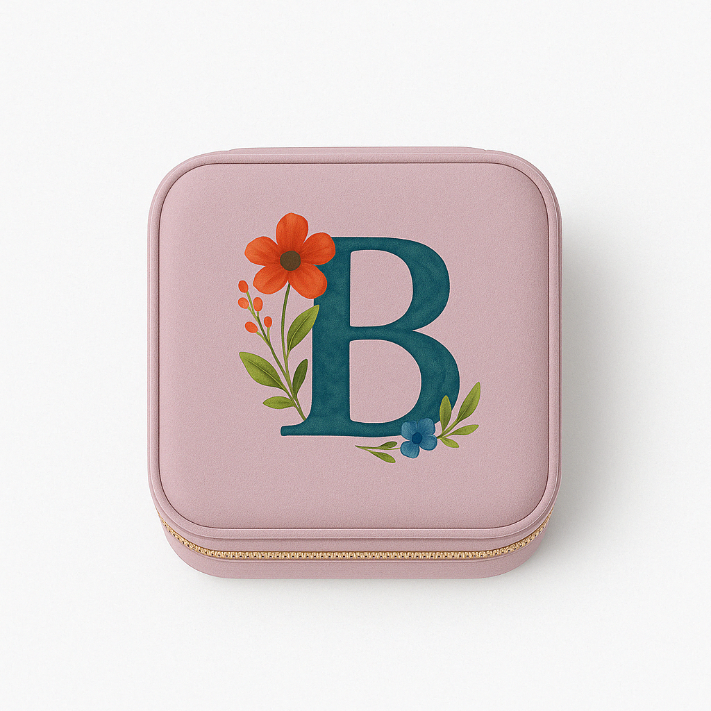 Velvet Travel Jewellery Box | Compact & Stylish Organizer - Powder Pink