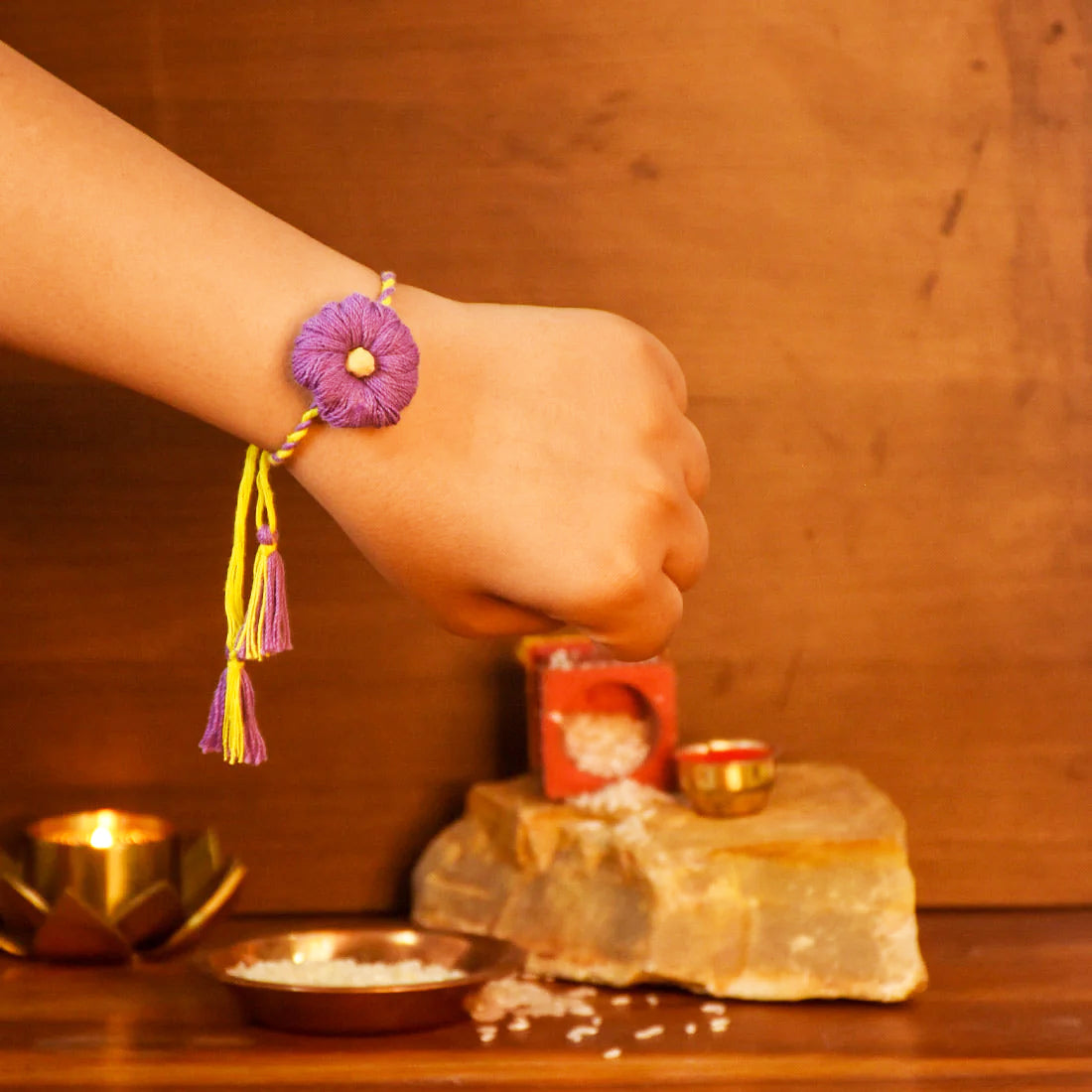 Raksha & Roots - Plantable Seed Rakhi - Lilac - Ladyfinger