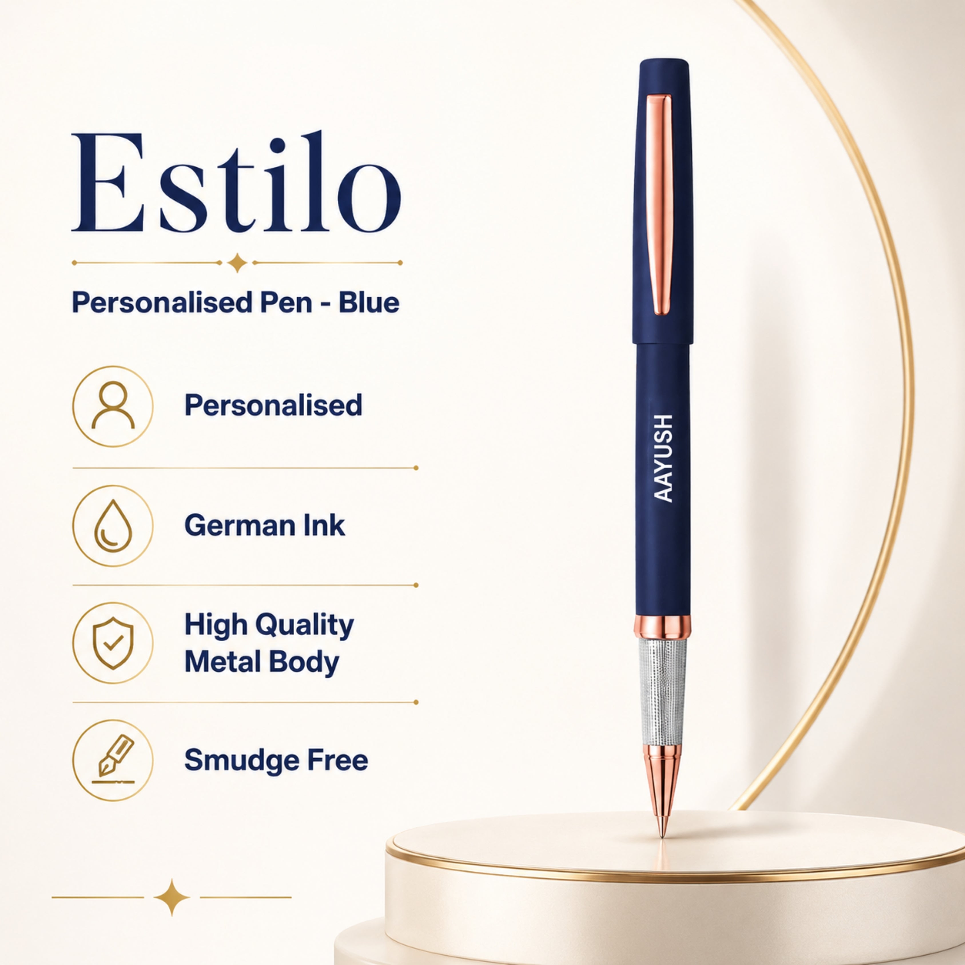 Estilo Personalised Pen - Blue