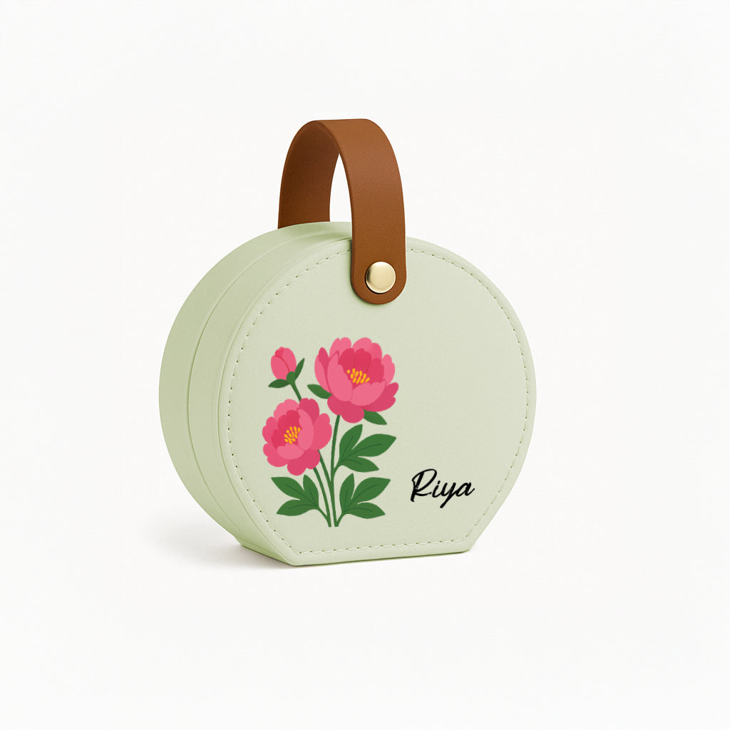 Stella Zip Travel Jewellery Box | Compact & Stylish Organizer- Light Green