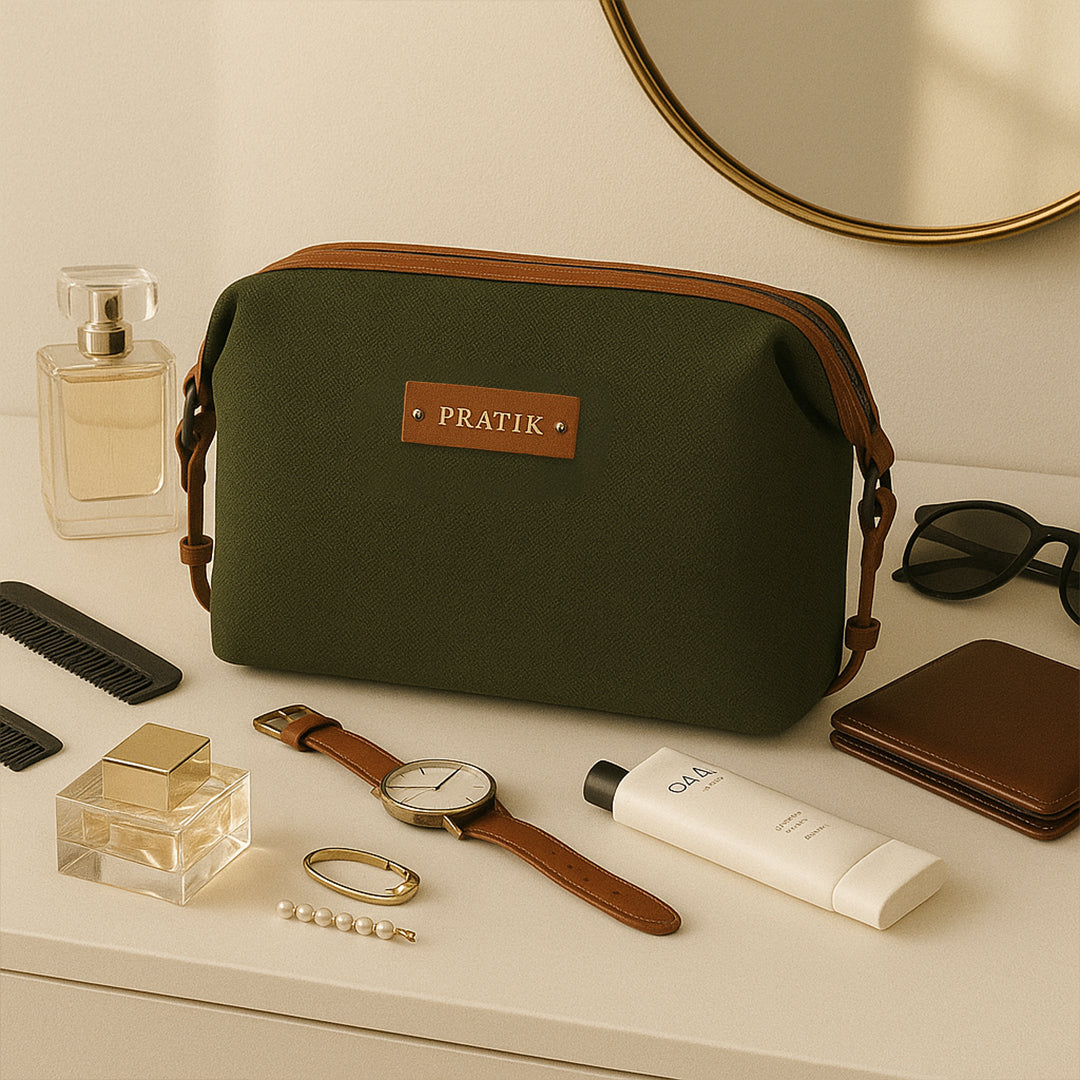 Personalised Canvas Pouch - Olive