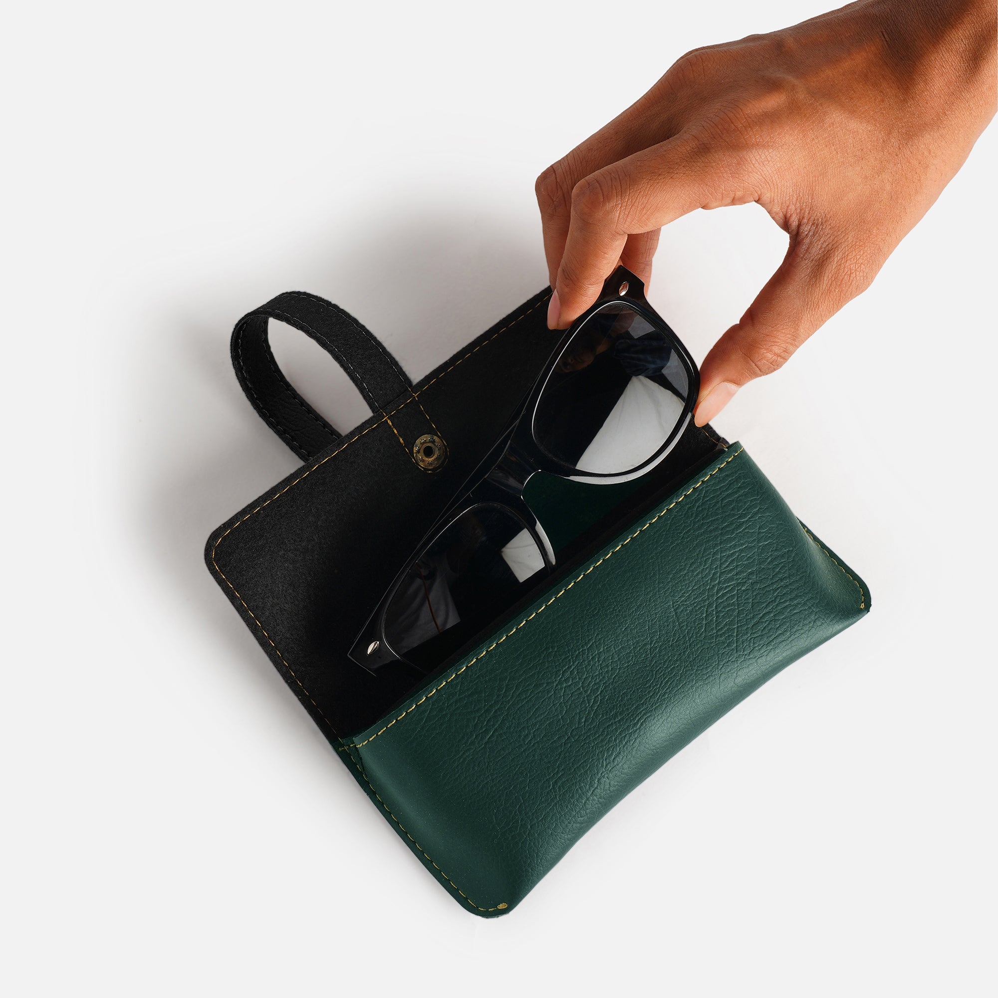 Eyewear Case With Strap - Forest Green