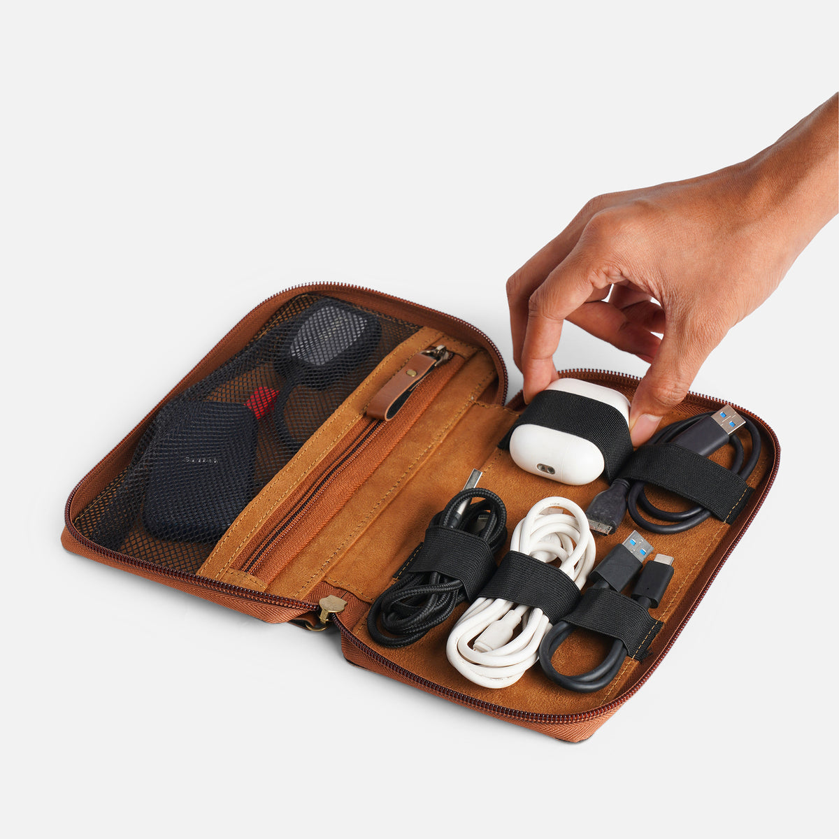 Personalised Tech Organiser - Tan