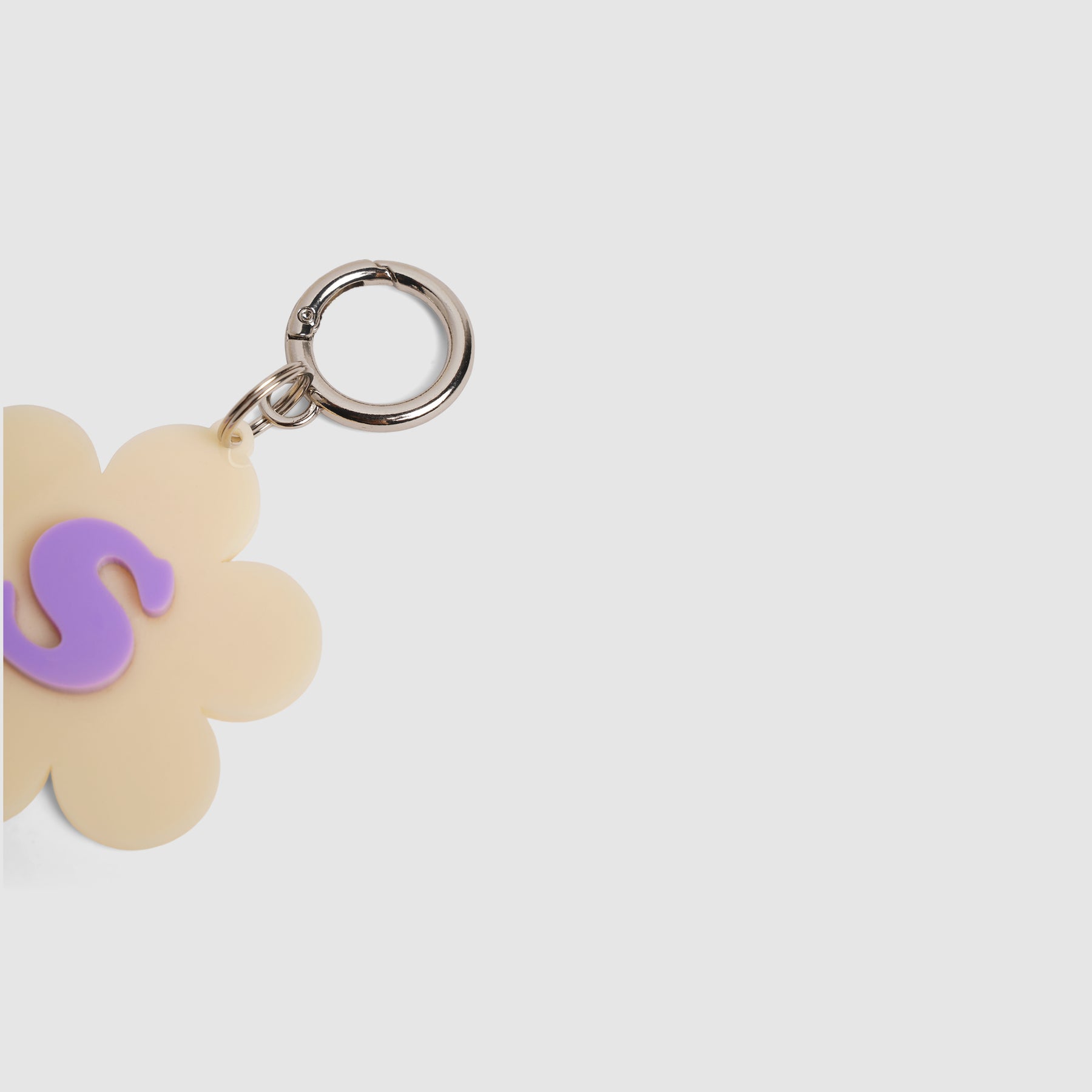 Daisy Initial Keychain- Off White