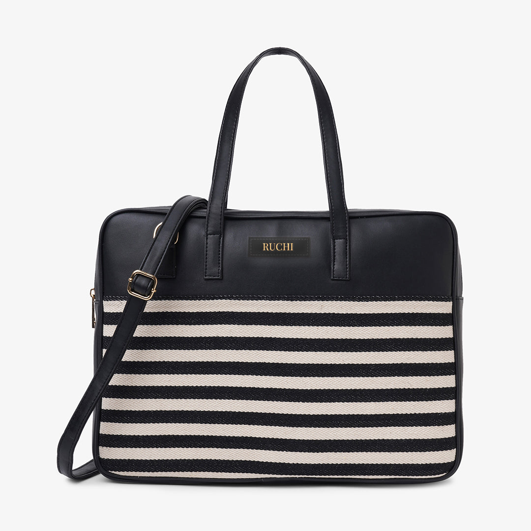 The Messy Corner- Personalised Laptop Bag - Classic Stripes