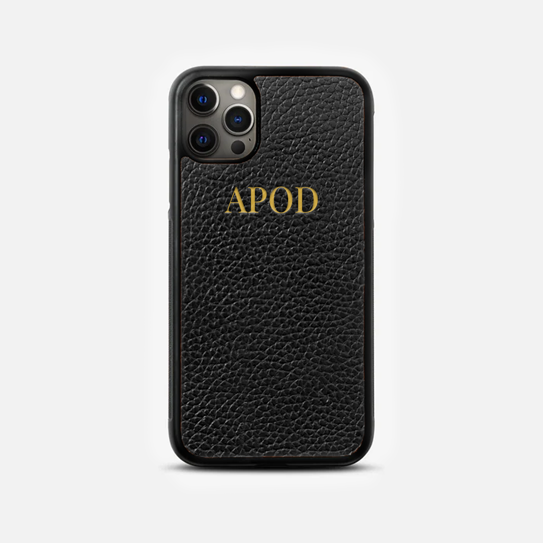 Personalised Leather iPhone Cover - Black