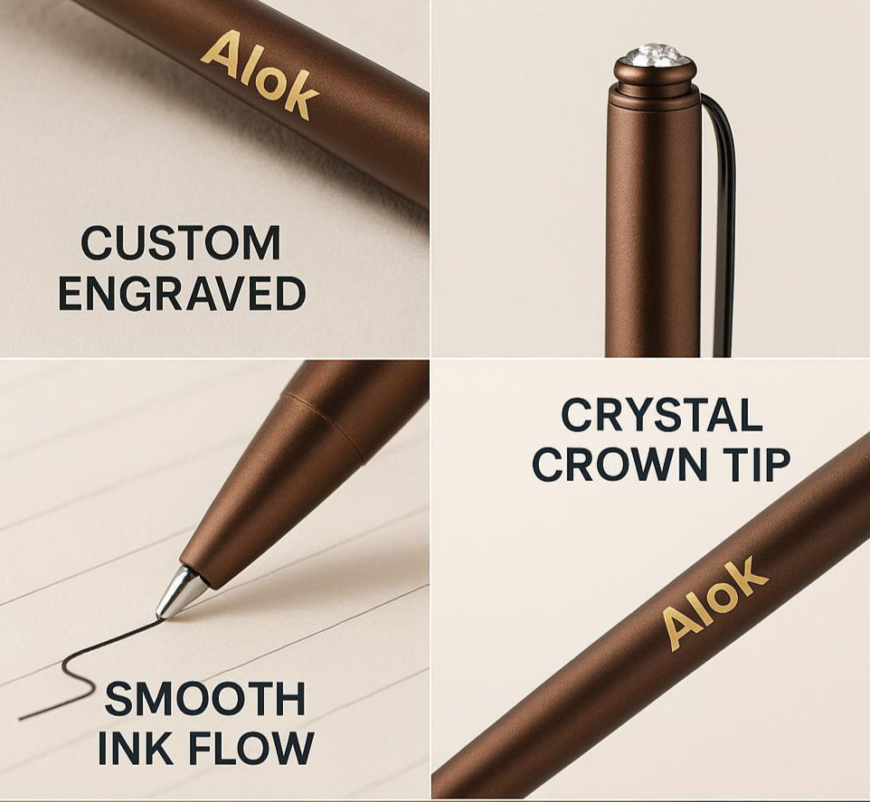 Cappuccino Personalised Pen | Coffee Pen in Brown