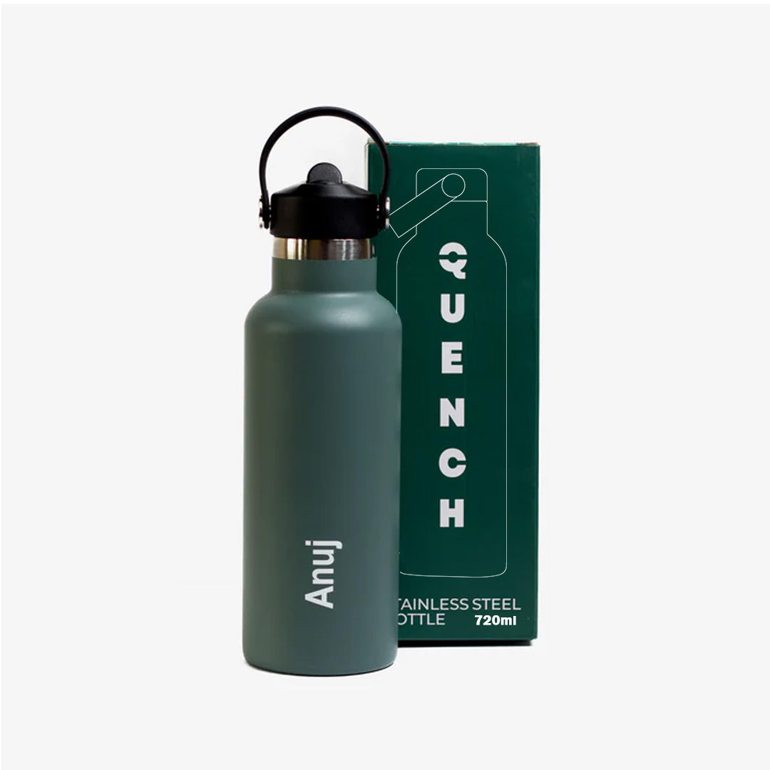 Quench Plus- Personalised Sipper Water Bottle - Military Green