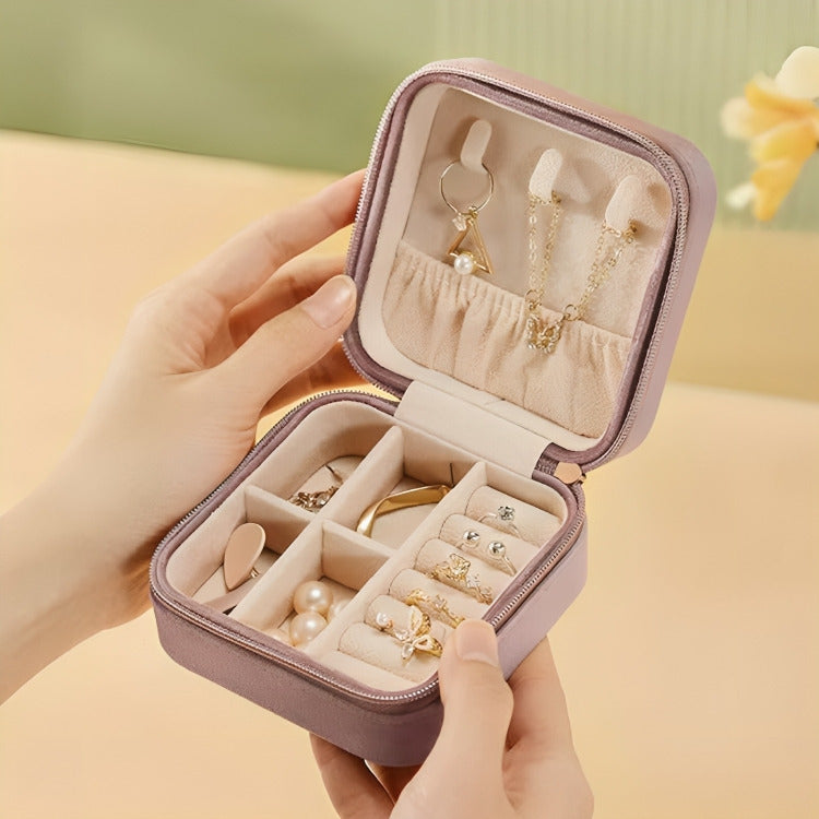 Travel Jewellery Box | Compact & Stylish Organizer - Velvet Pink