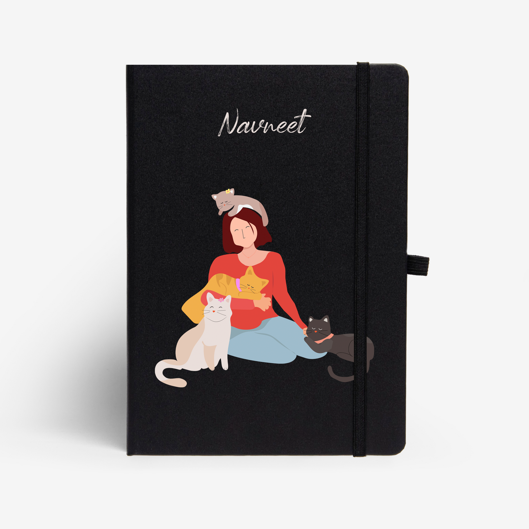 Personalised Hardbound Notebook - Cat Lady