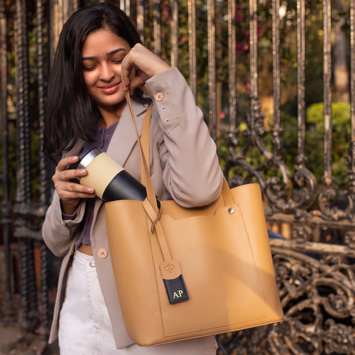 Personalised Classic Tote Bag - Beige