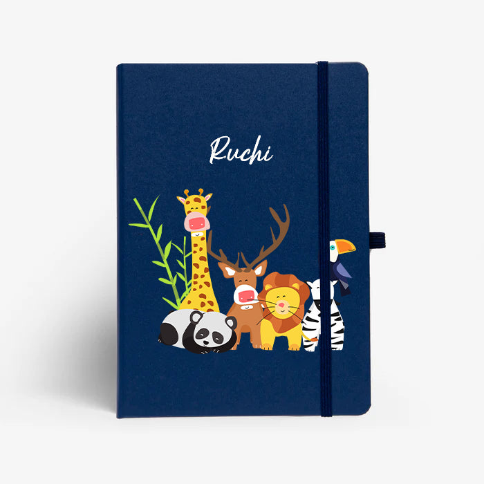 Personalised Hardbound Notebook - Zoo Kingdom