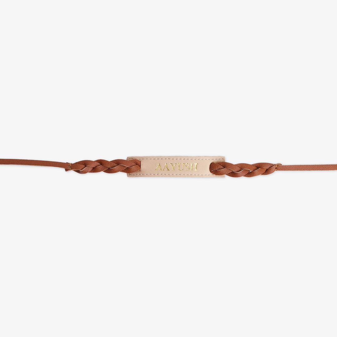 Personalised Weaved Rakhi- Beige