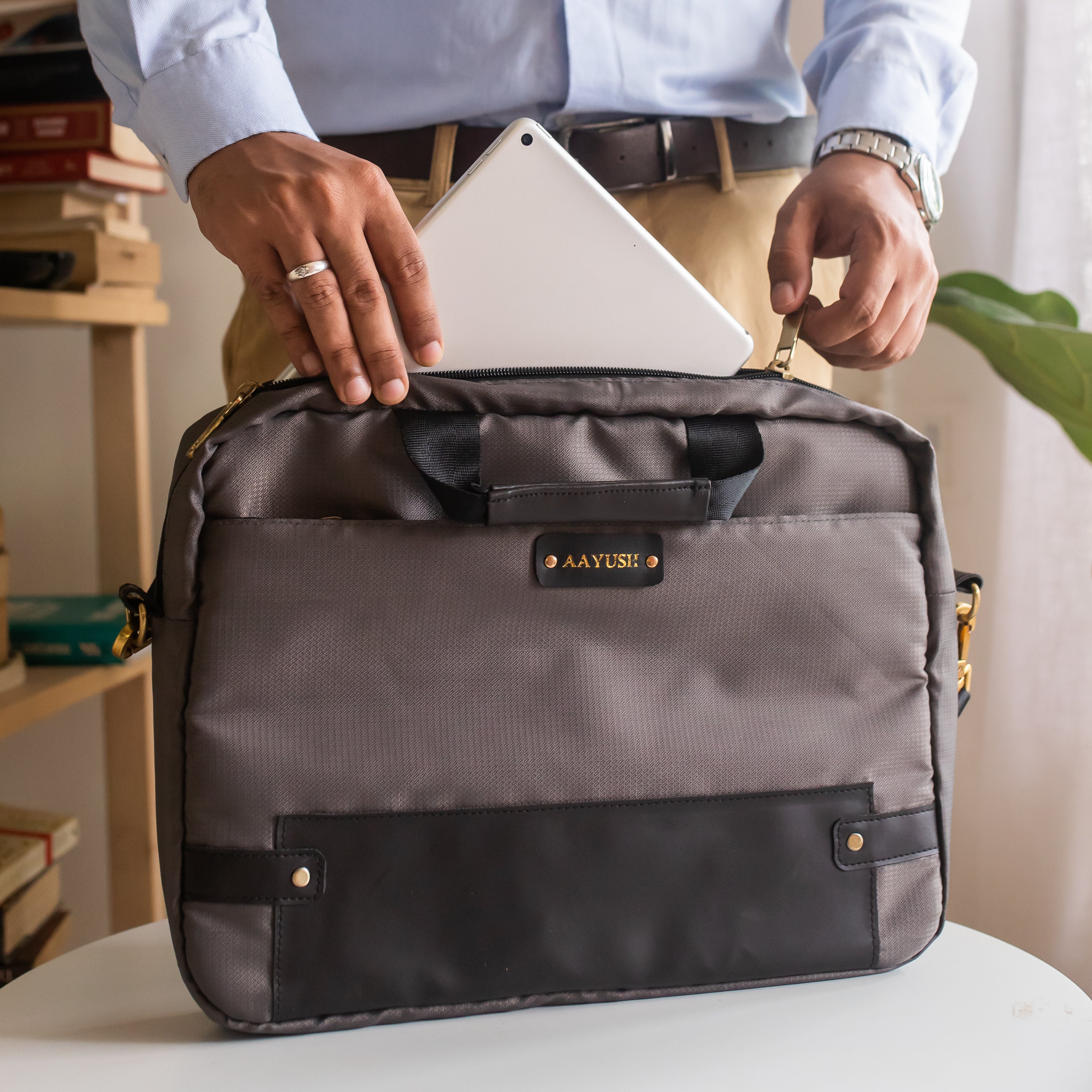 Mens Laptop Bag Grey