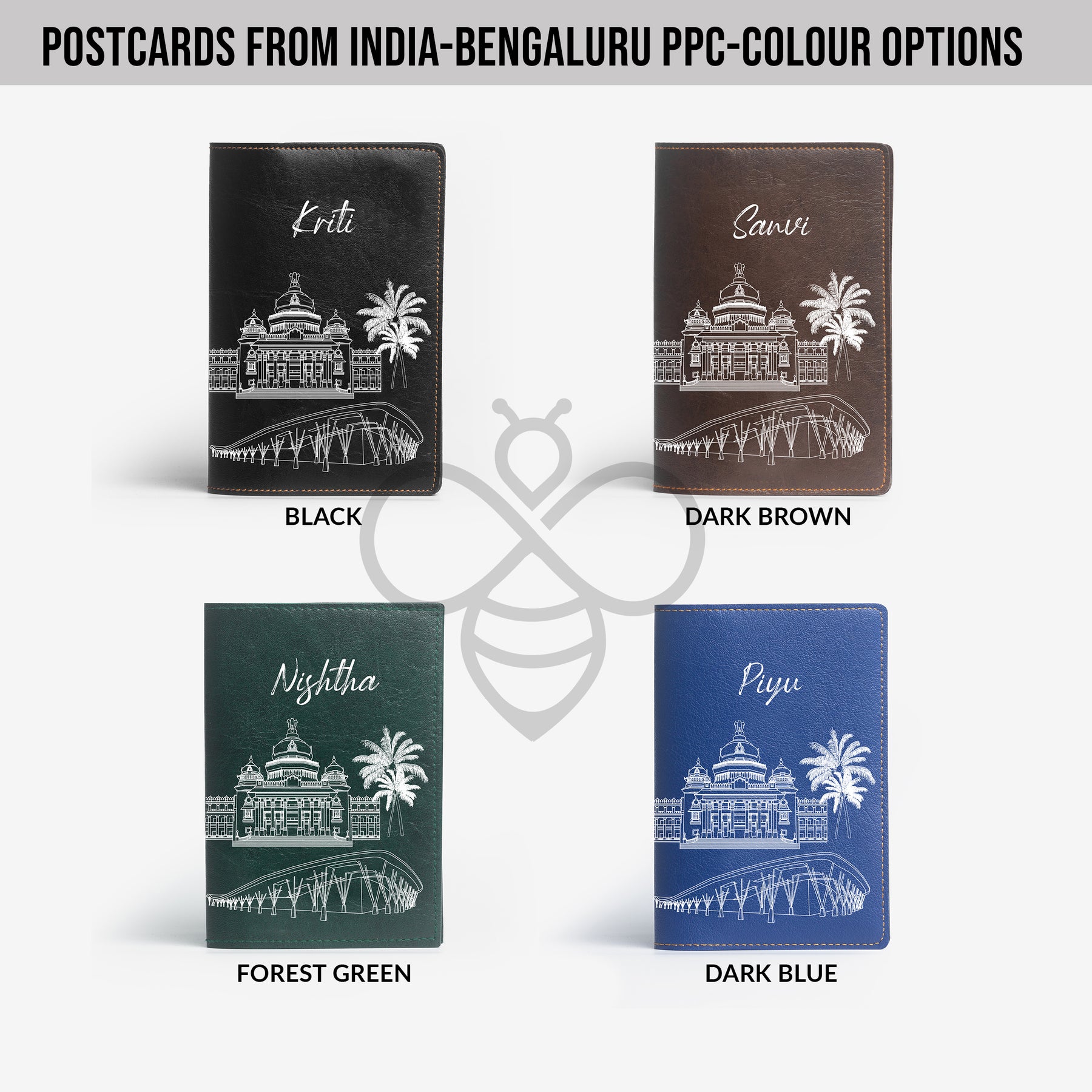 Personalized Passport Cover - Postcards from India - Bengaluru