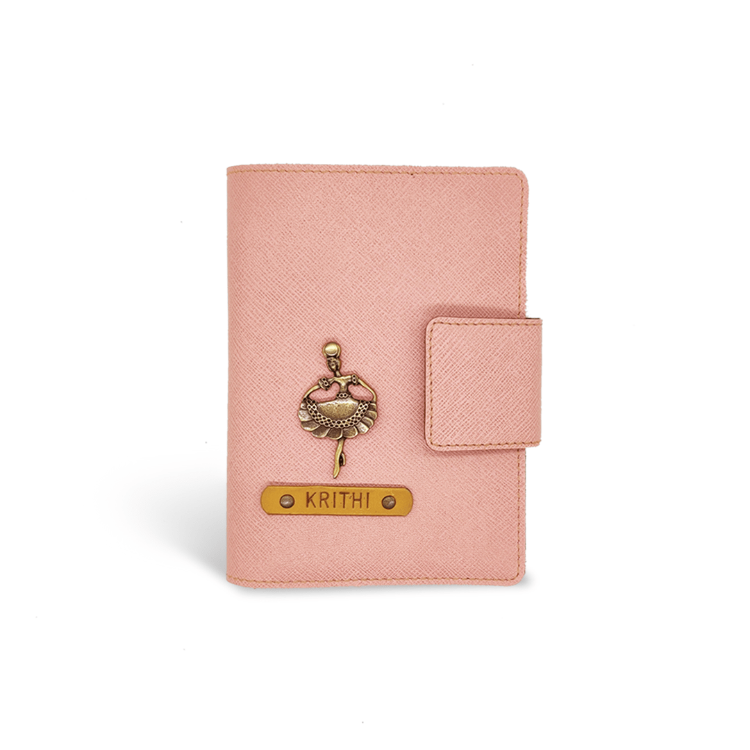 The Messy Corner OPTIONS_HIDDEN_PRODUCT Salmon Pink Passport cover with button - Color Selected