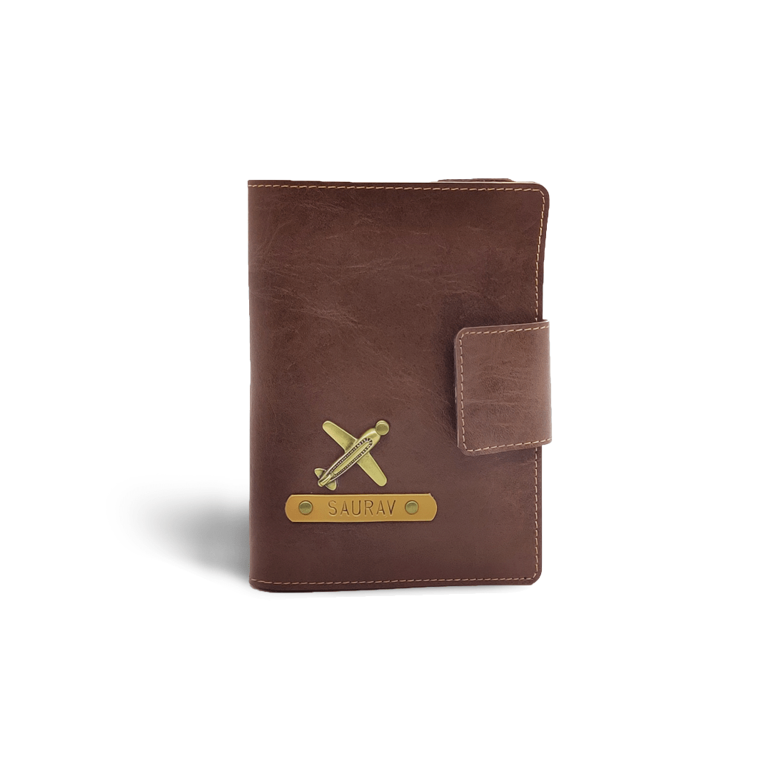 The Messy Corner OPTIONS_HIDDEN_PRODUCT Dark Brown Passport cover with button - Color Selected