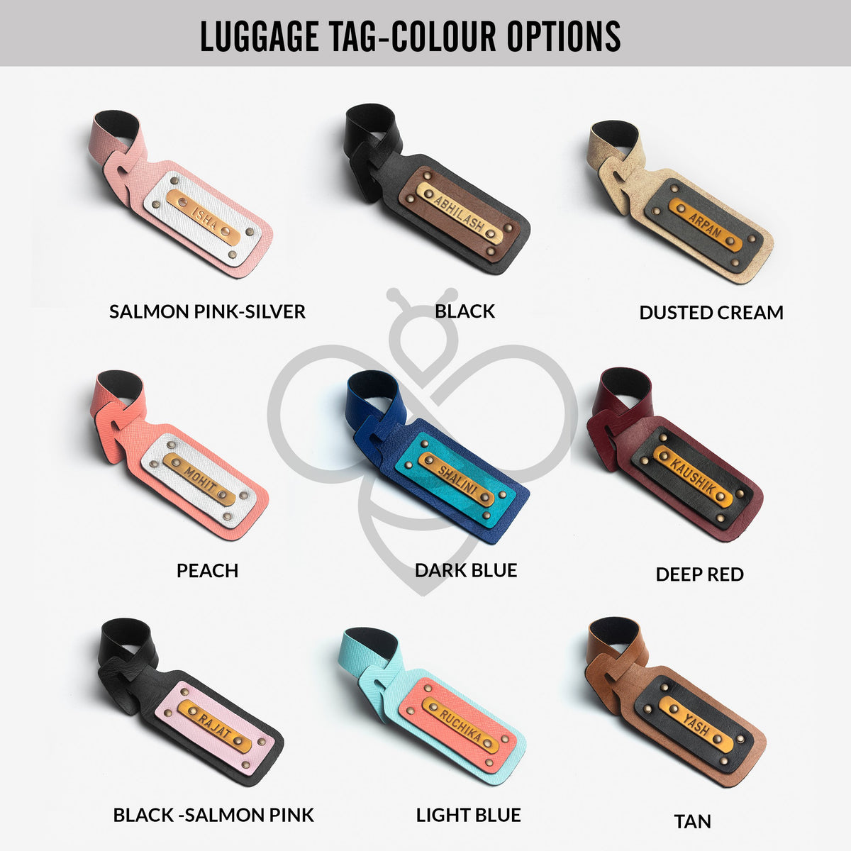 The Messy Corner Luggage Tag Personalised Couple Leather Luggage/Baggage Tags