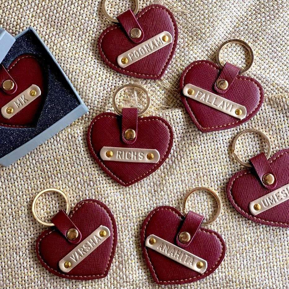 The Messy Corner Keychain Personalised Heart Keychain