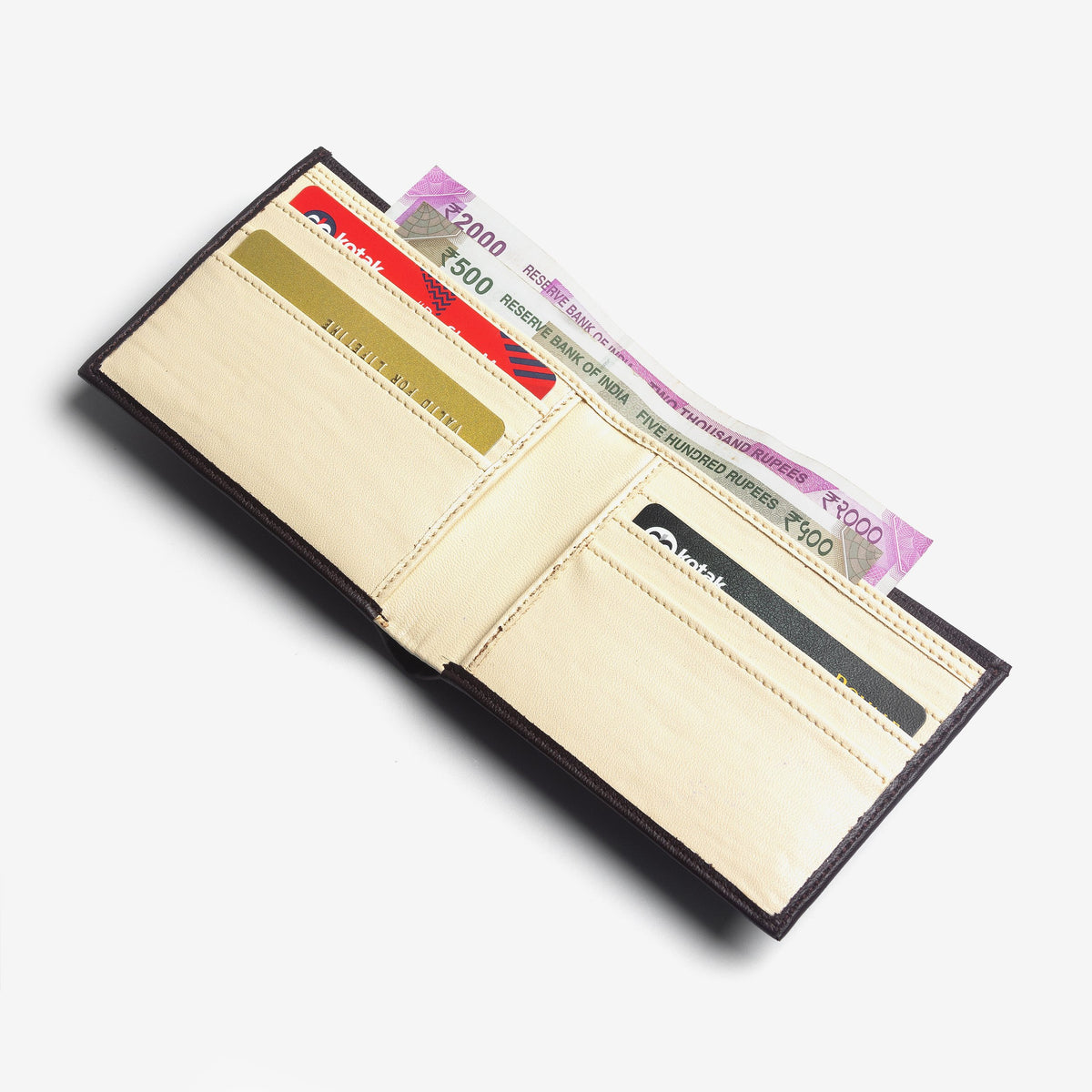 The Messy Corner Mens Wallet Personalised Mens Wallet with Charm - Chocolate Brown
