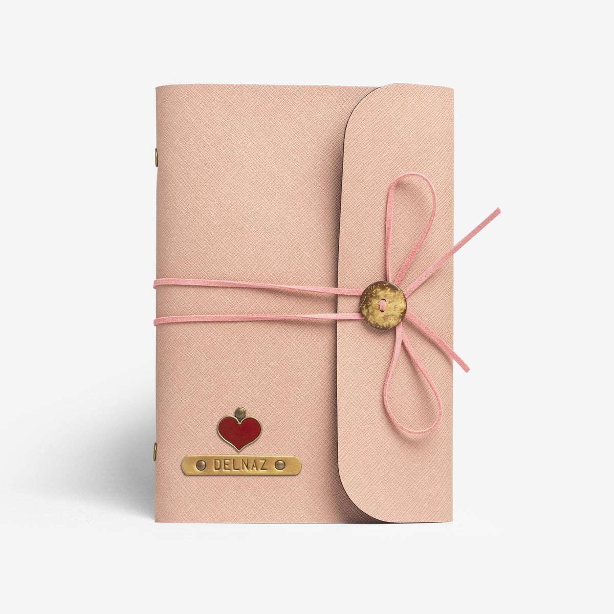 The Messy Corner Diary Personalised Salmon Pink Diary with Pink Thread