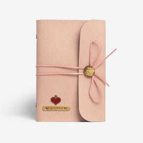 The Messy Corner Diary Personalised Salmon Pink Diary with Pink Thread