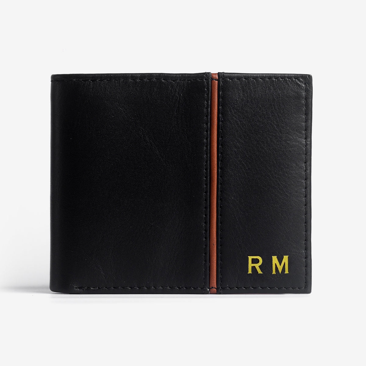 The Messy Corner Mens Wallet Personalized Leather Men's Wallet - Black