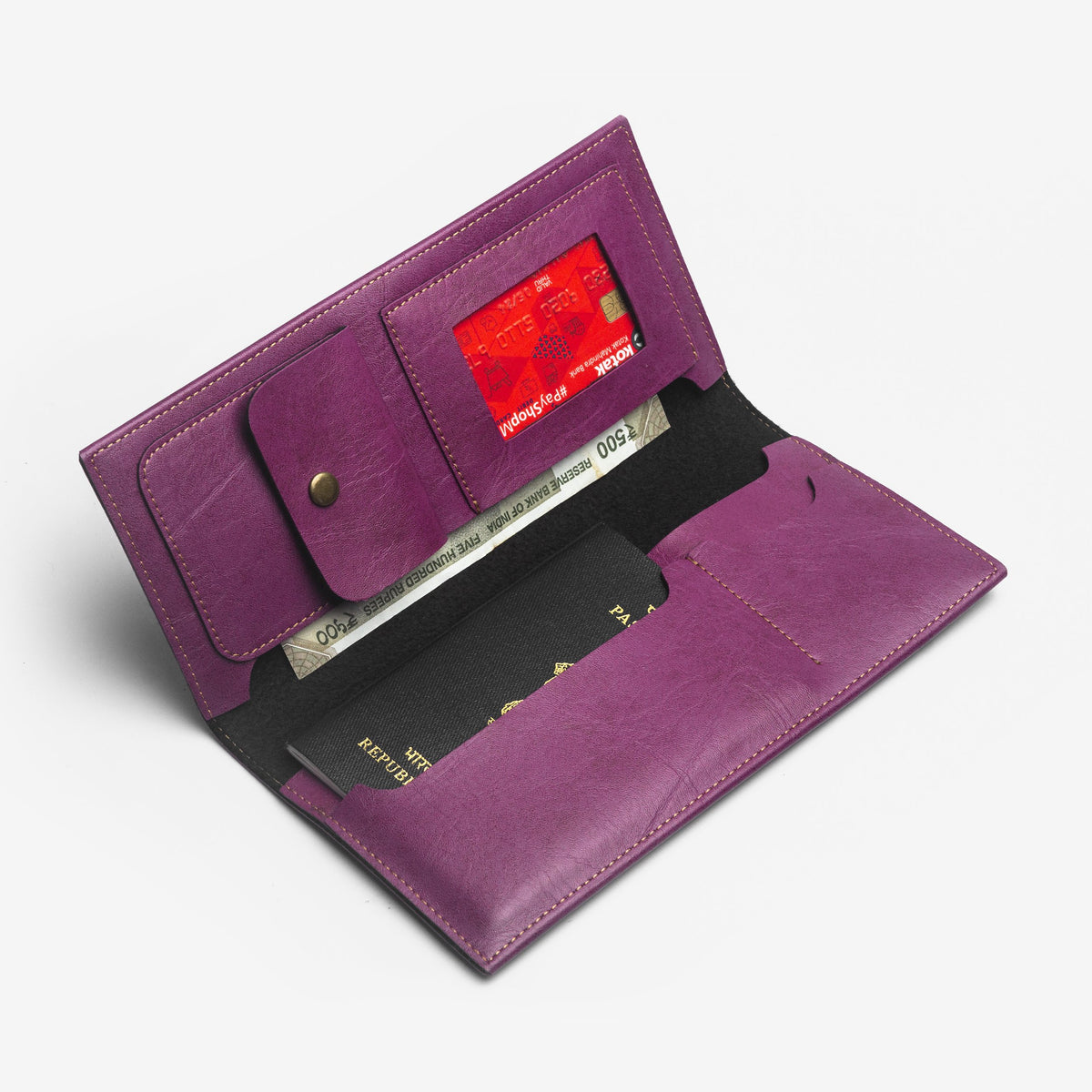 The Messy Corner Travel Wallet Personalized Travel Wallet - Magenta