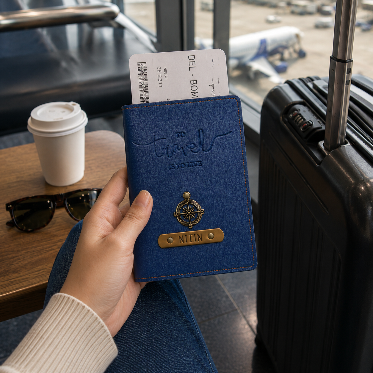Personalized Passport Cover - Travel is to Live