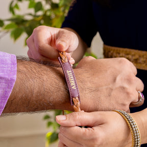 Personalised Weaved Rakhi- Wine