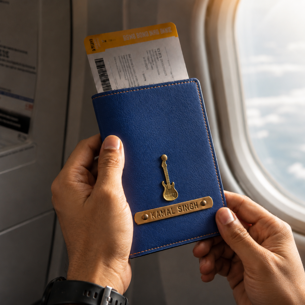 Personalized Passport Cover - Dark Blue