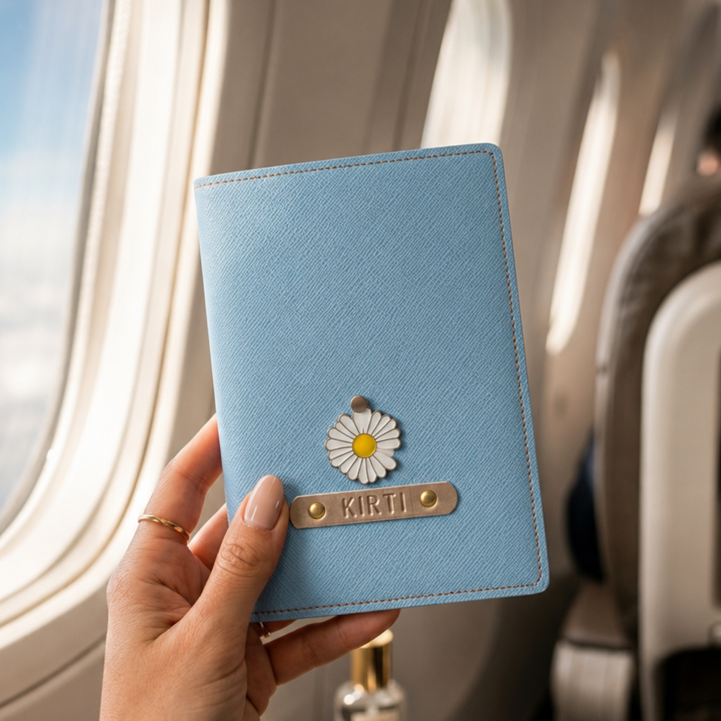 Personalized Passport Cover - Mint Blue