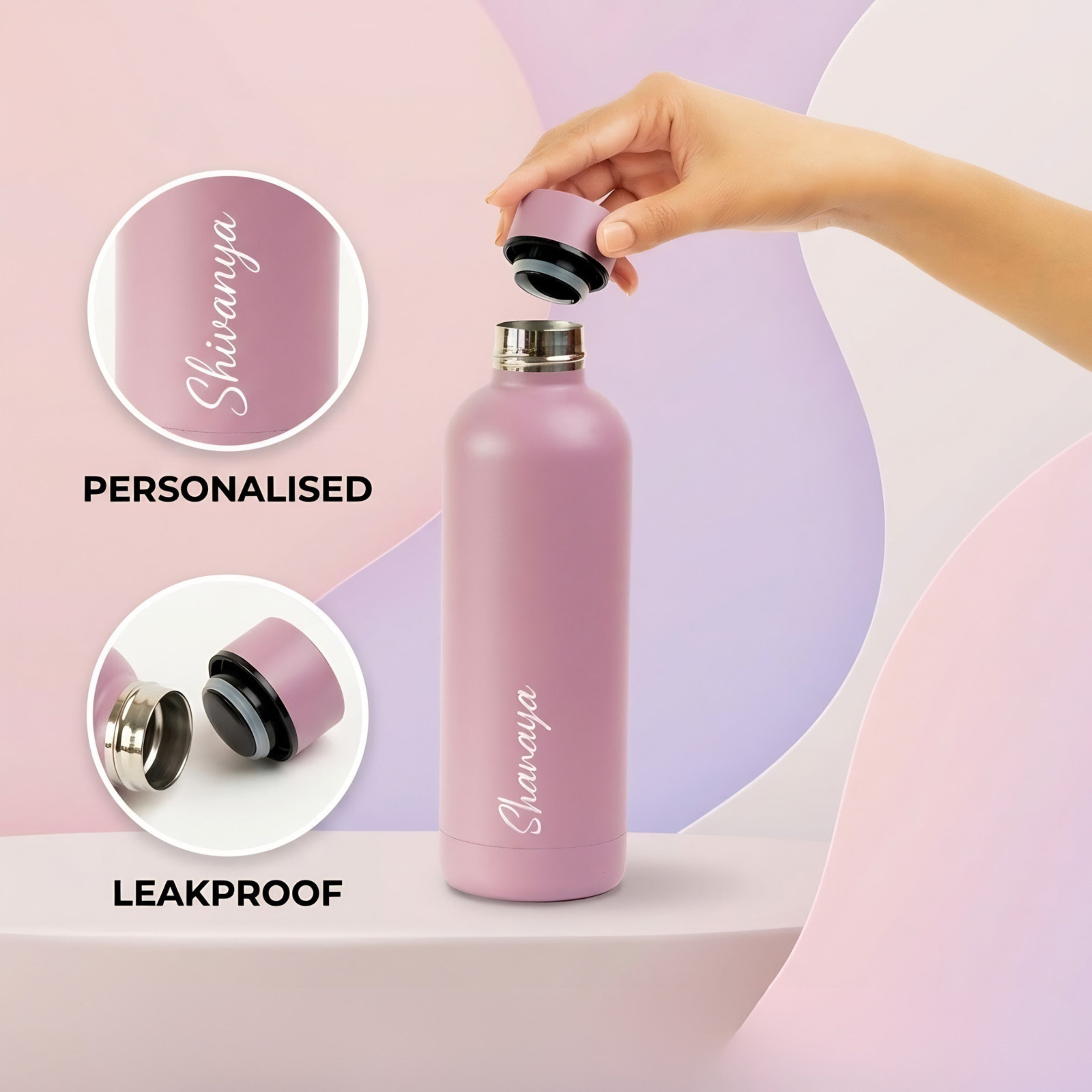 Quench - Personalised Water Bottle - Misty Rose