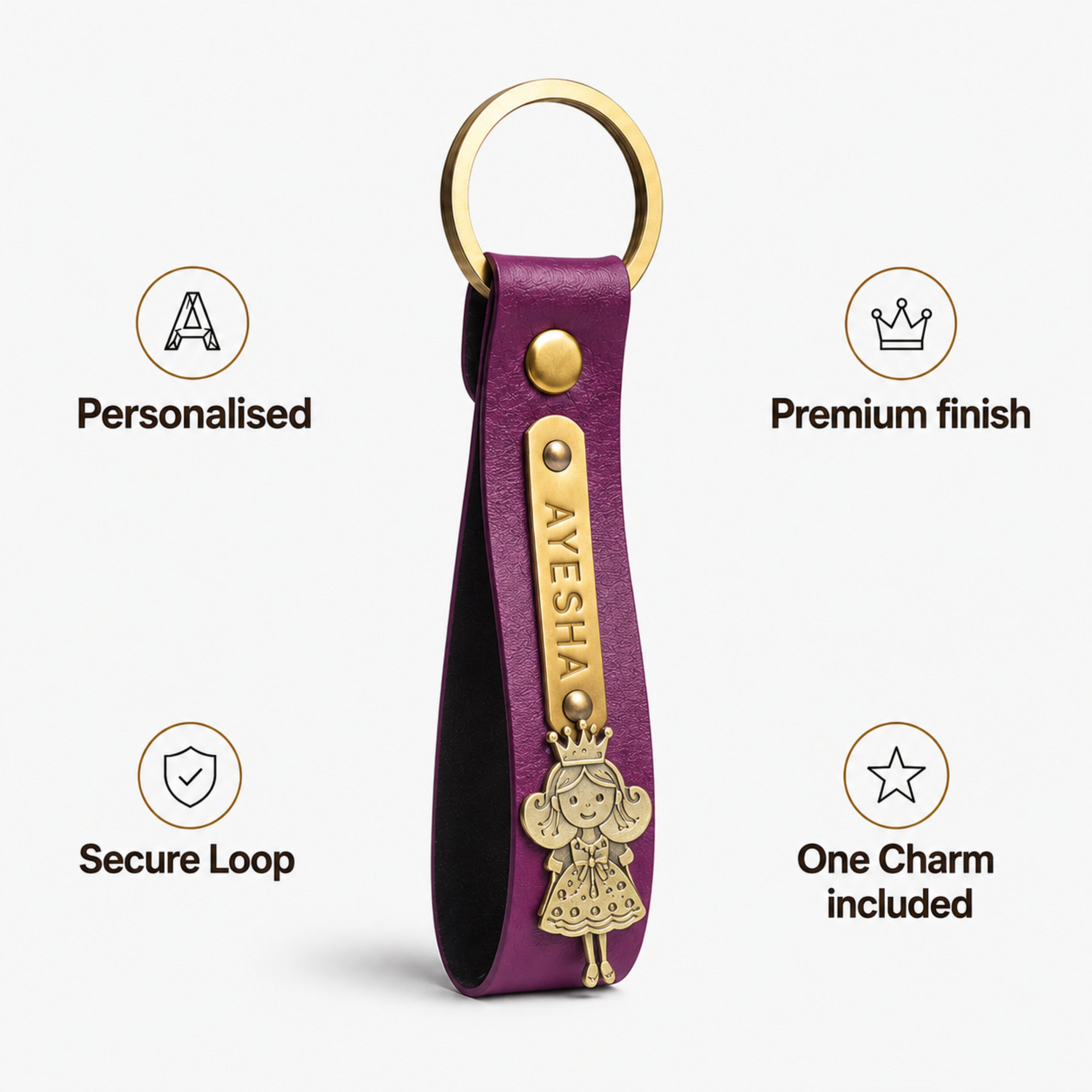 Personalized Keychain - Magenta