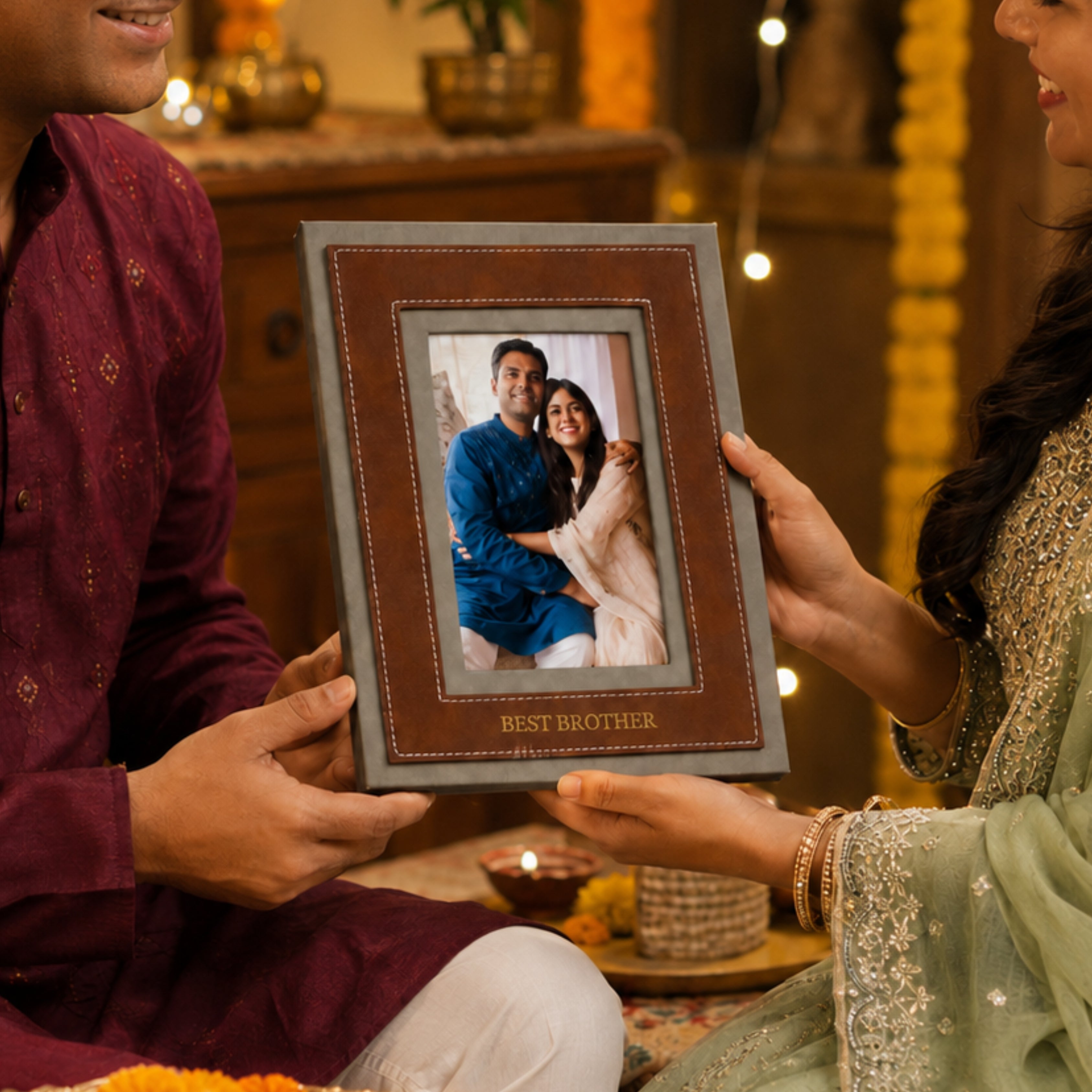 Personalised Photo Frame - Tan