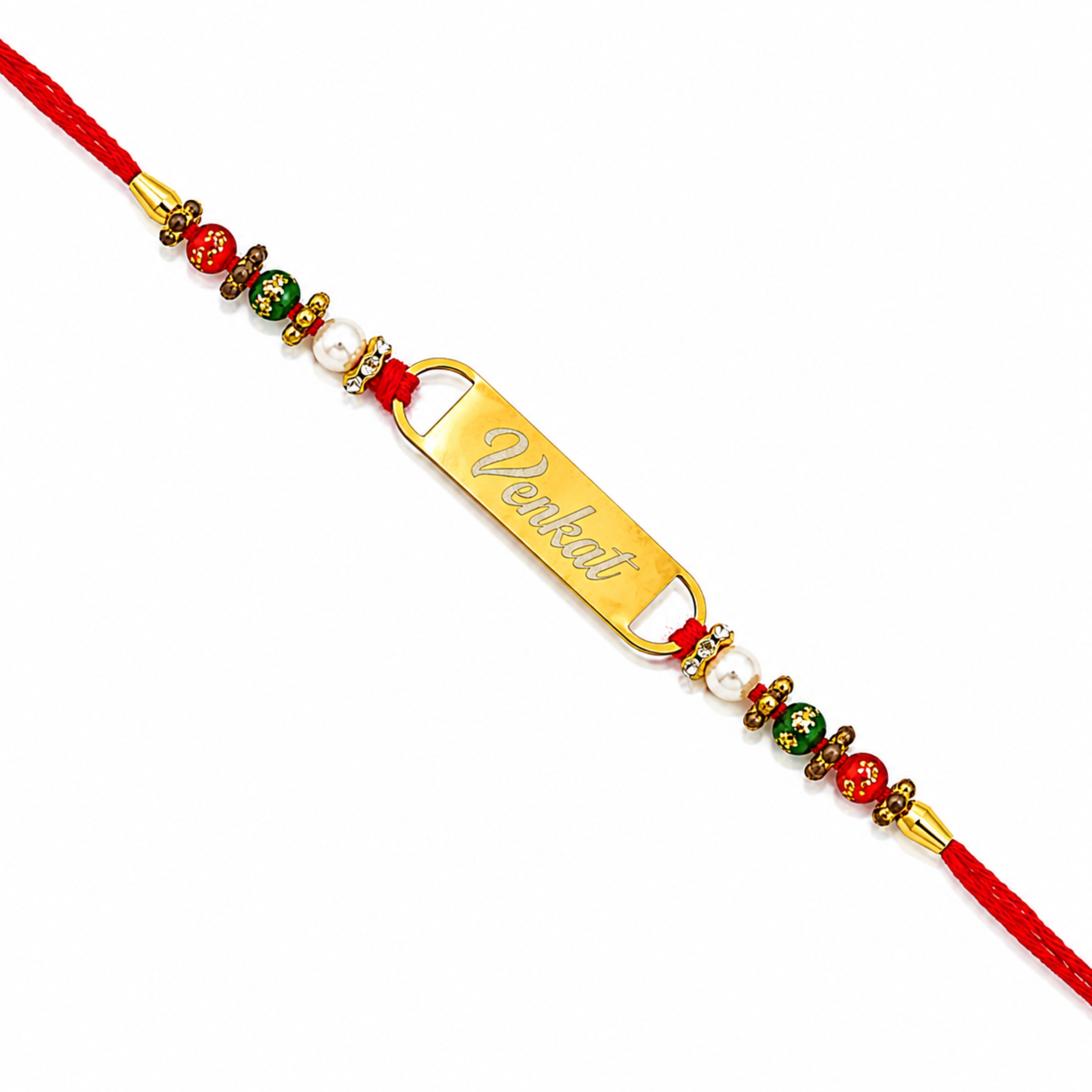 Personalised Engraved Rakhi- Red