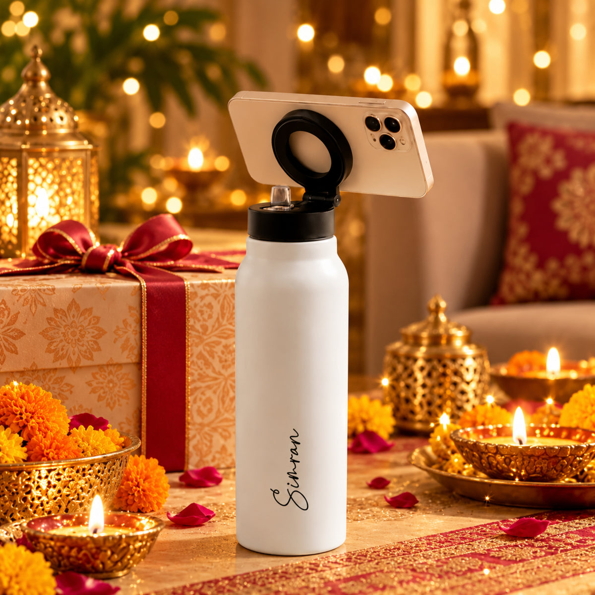 AquaStand - Magnetic Sipper Bottle - White