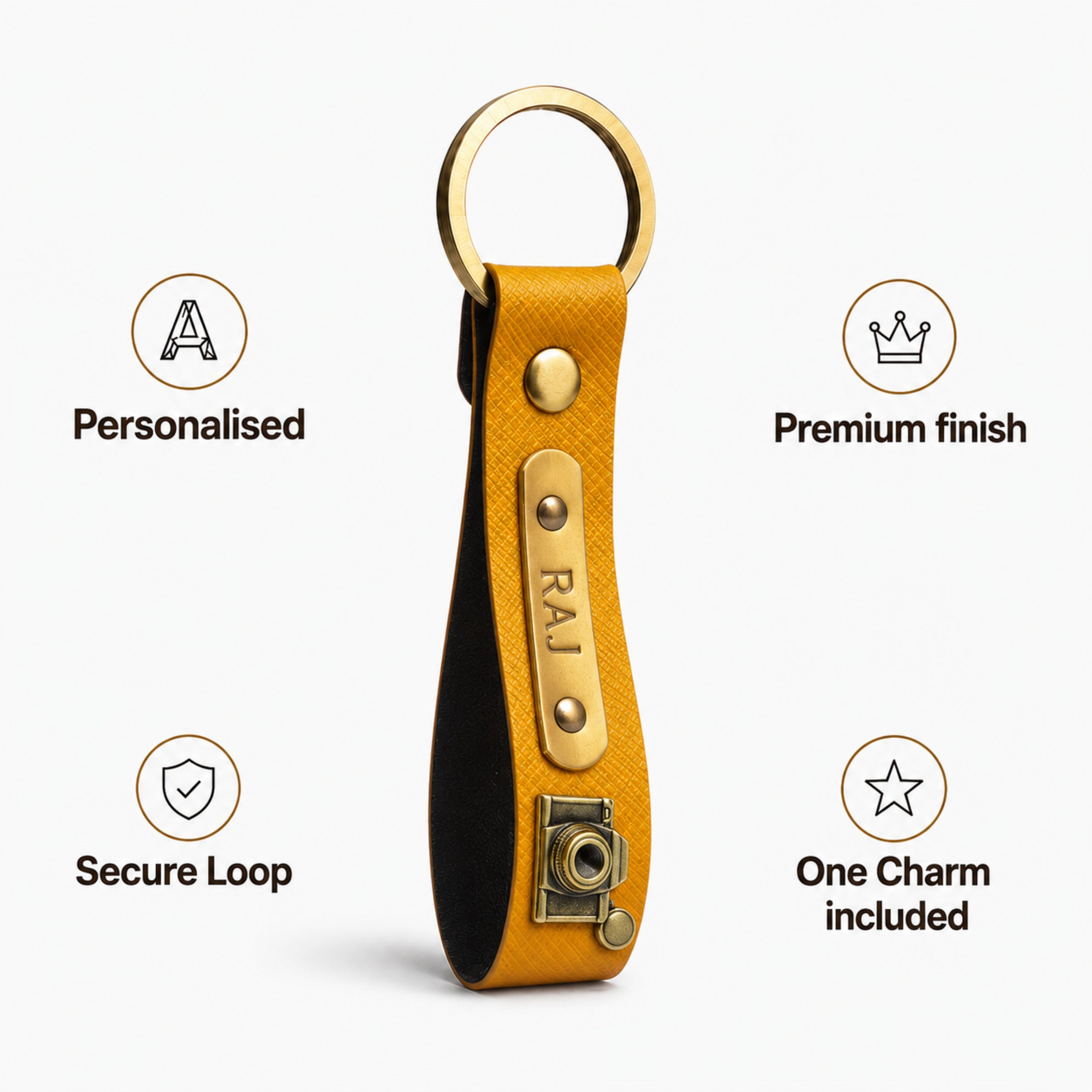 Personalized Keychain - Mustard