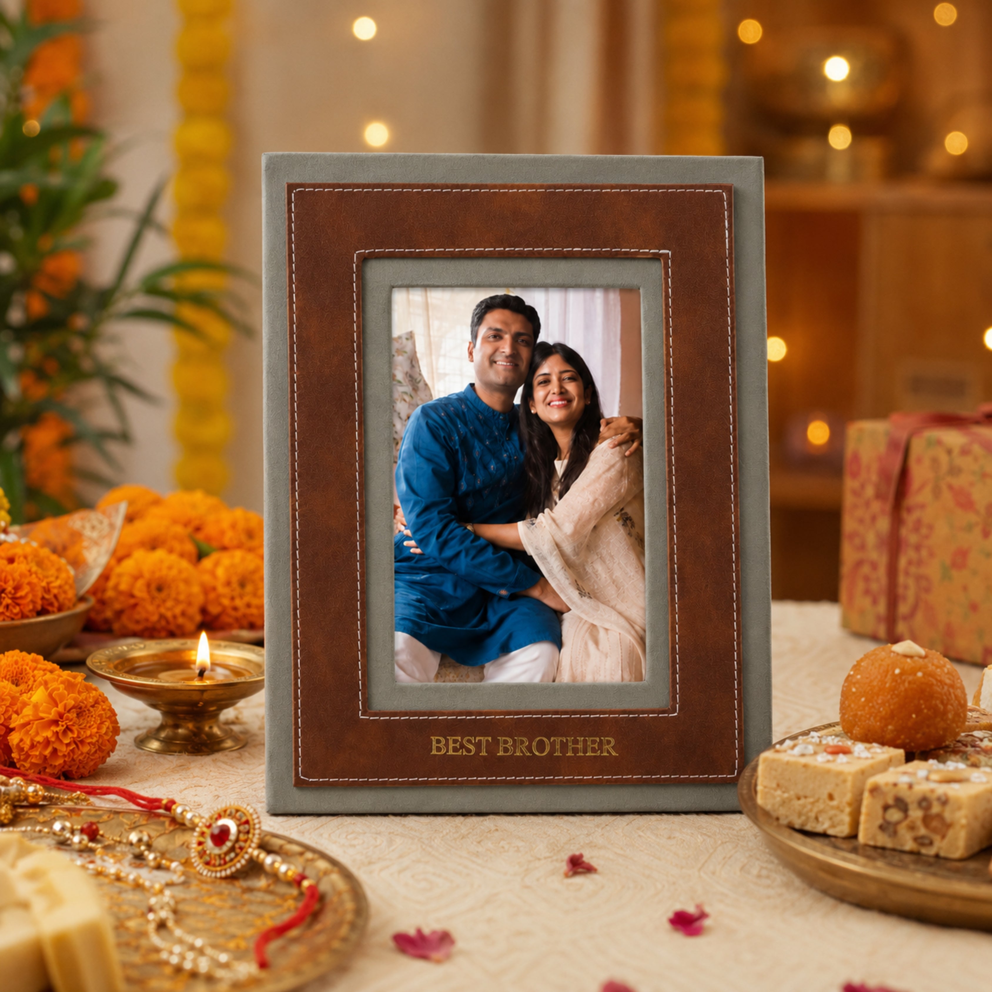 Personalised Photo Frame - Tan