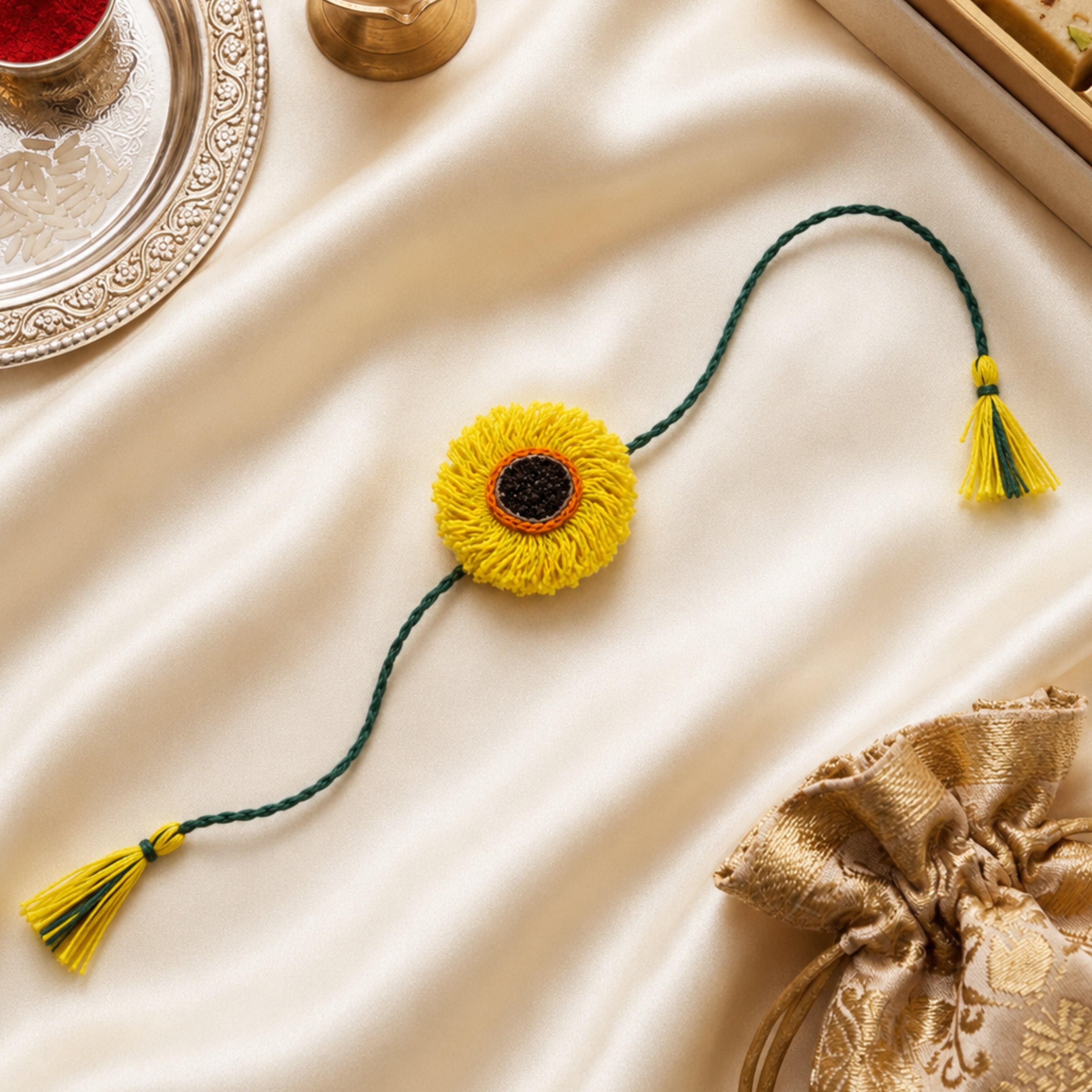 Raksha & Roots - Plantable Seed Rakhi - Lemon Yellow - Amaranthus